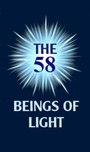 THE 58 reduced to logo size longer blue AND ADDED BEINGS OF LIGHT